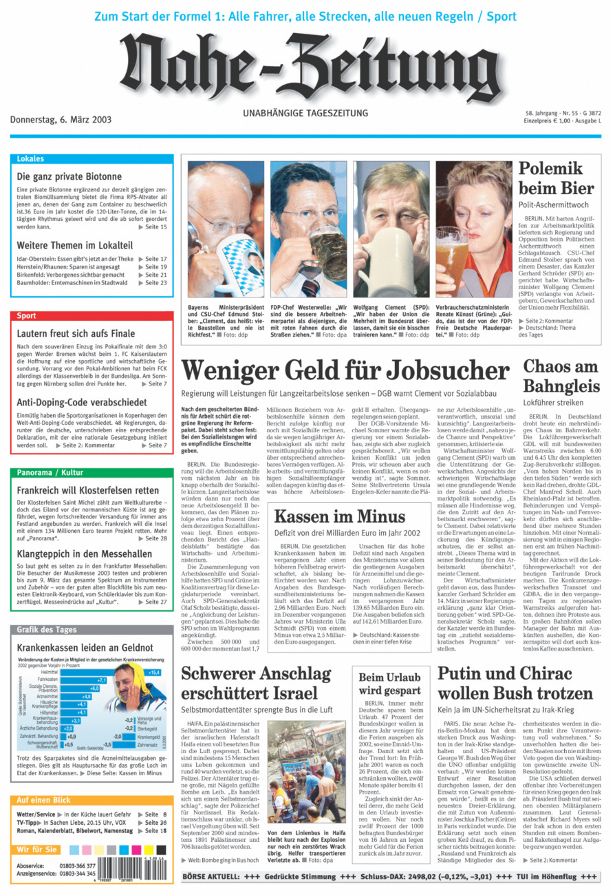 Nahe-Zeitung vom Donnerstag, 06.03.2003