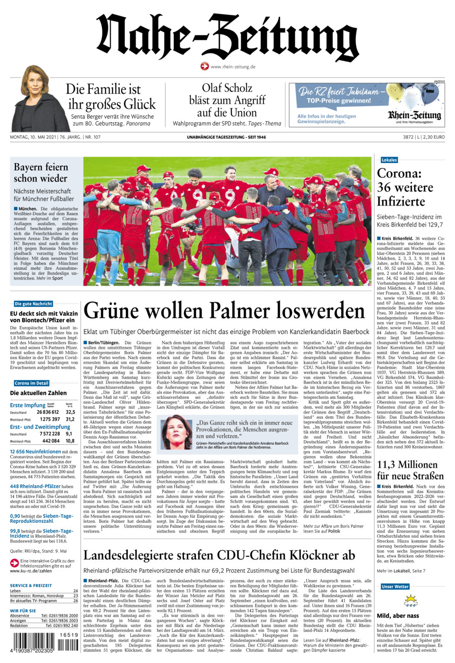 Nahe-Zeitung vom Montag, 10.05.2021