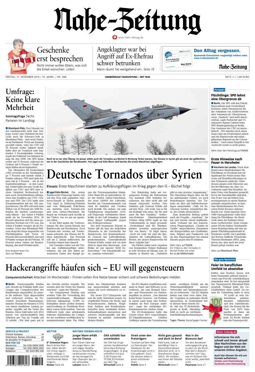 Nahe-Zeitung vom Freitag, 11.12.2015