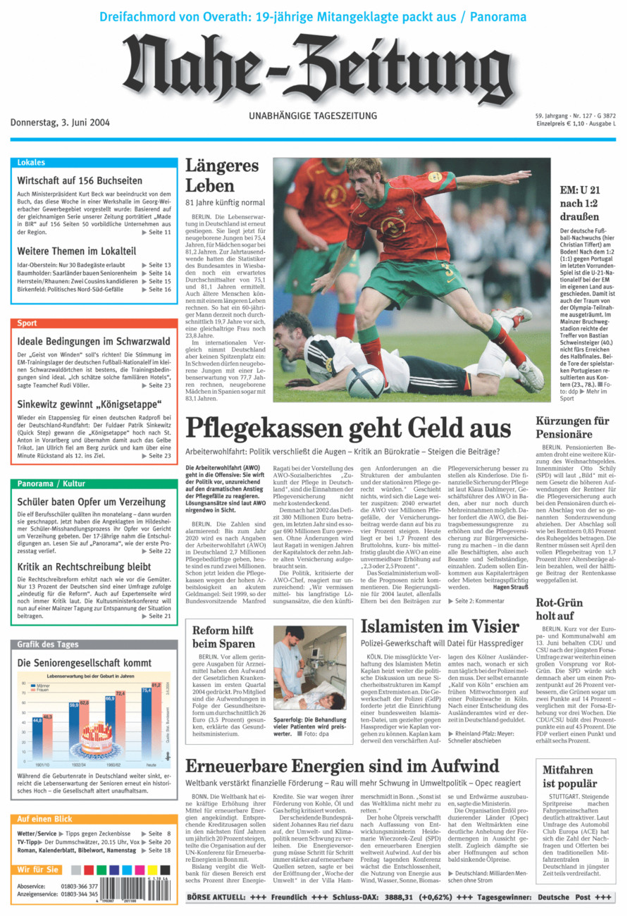 Nahe-Zeitung vom Donnerstag, 03.06.2004