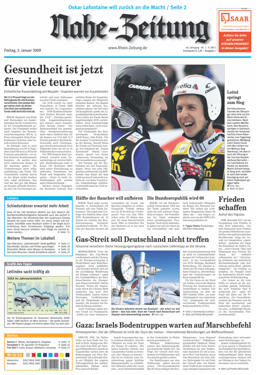 Nahe-Zeitung vom Freitag, 02.01.2009