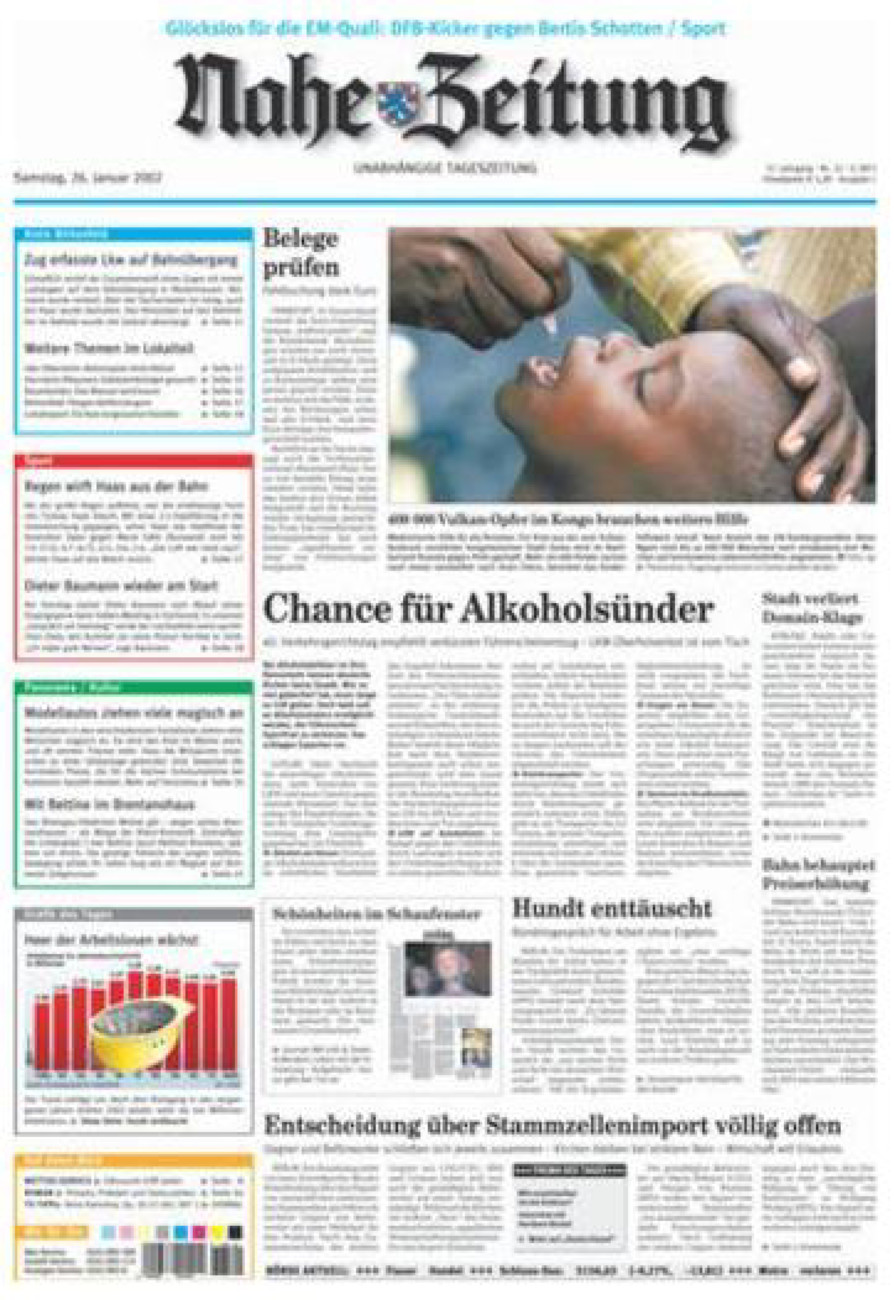 Nahe-Zeitung vom Samstag, 26.01.2002