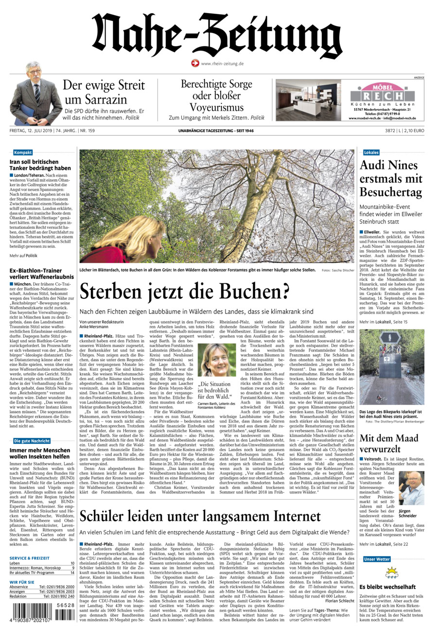 Nahe-Zeitung vom Freitag, 12.07.2019