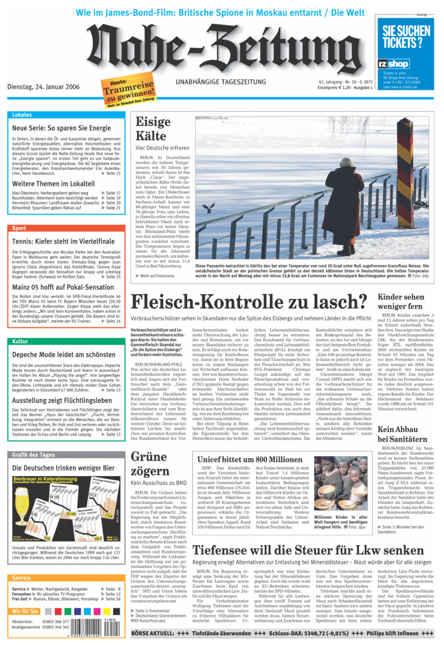 Nahe-Zeitung vom Dienstag, 24.01.2006