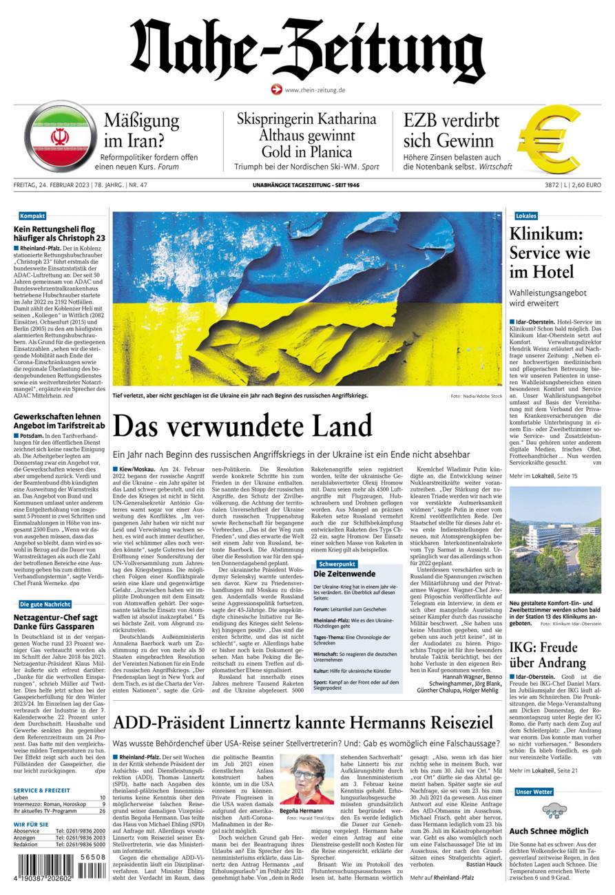 Nahe-Zeitung vom Freitag, 24.02.2023