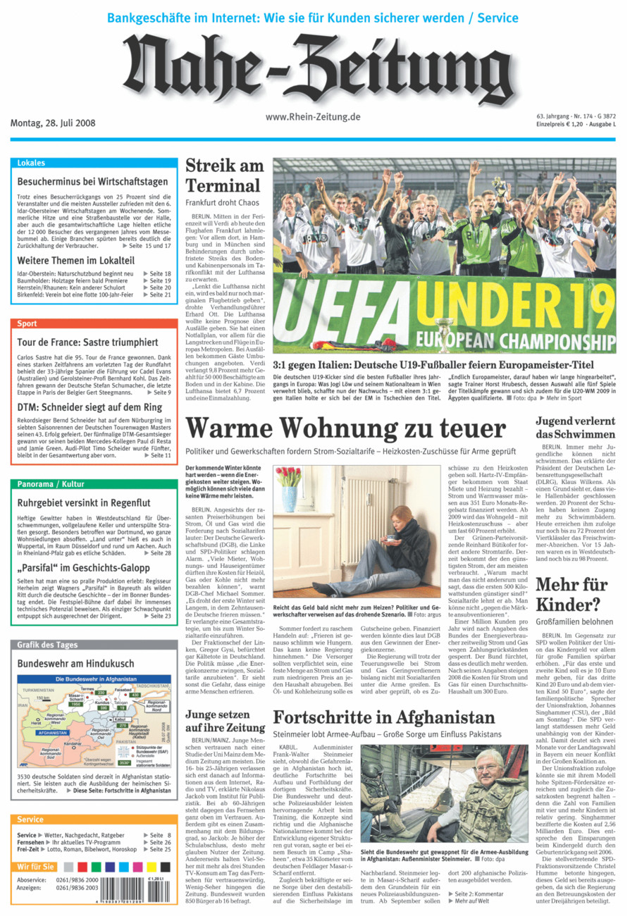 Nahe-Zeitung vom Montag, 28.07.2008