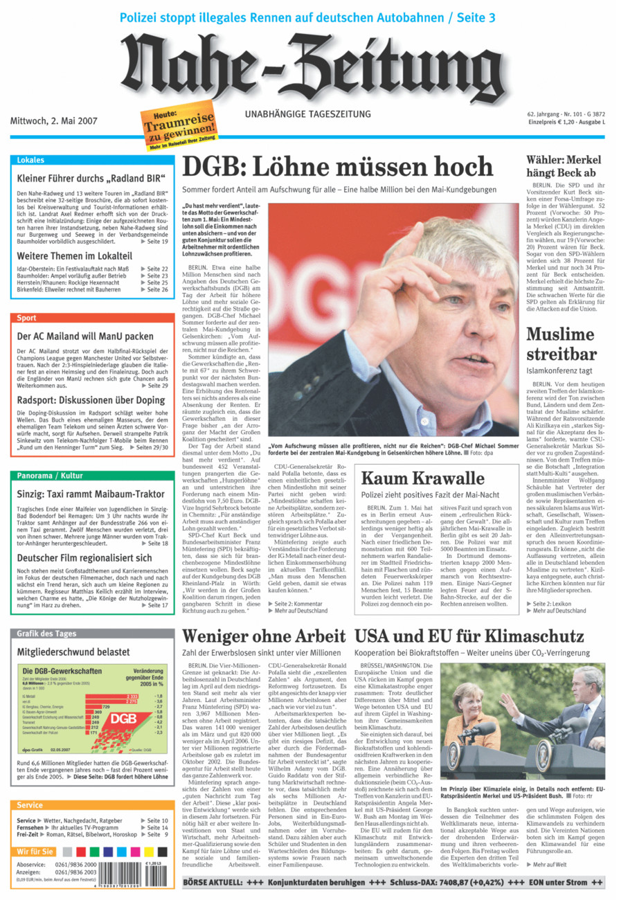 Nahe-Zeitung vom Mittwoch, 02.05.2007