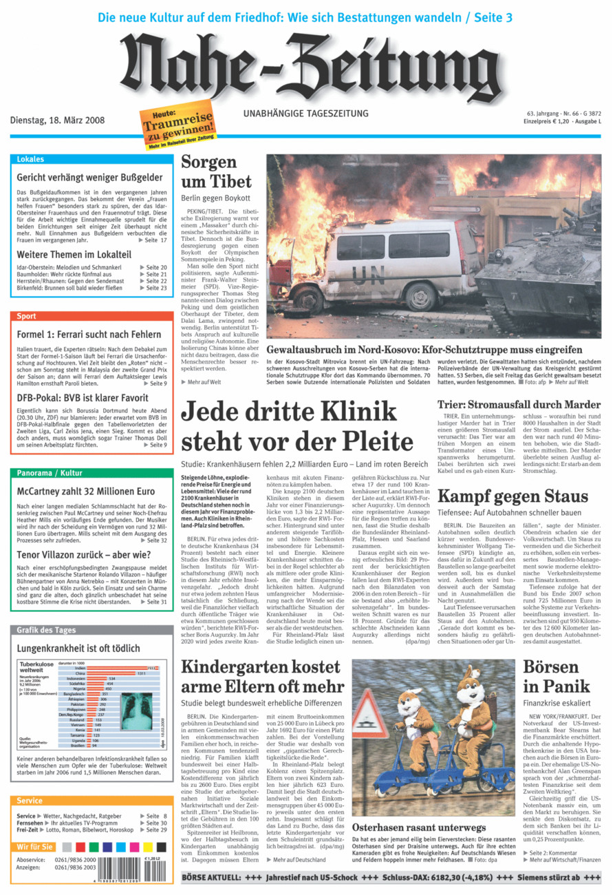 Nahe-Zeitung vom Dienstag, 18.03.2008