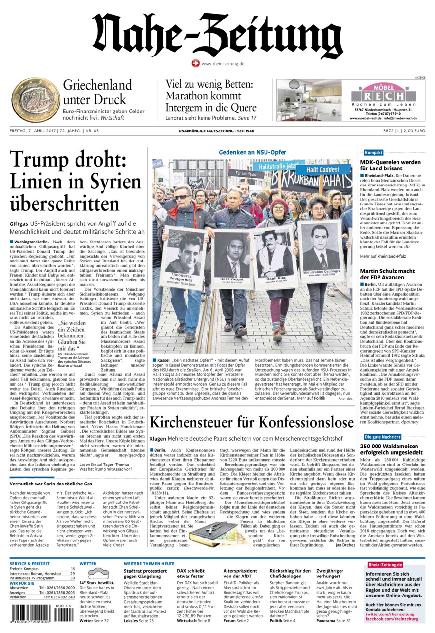 Nahe-Zeitung vom Freitag, 07.04.2017