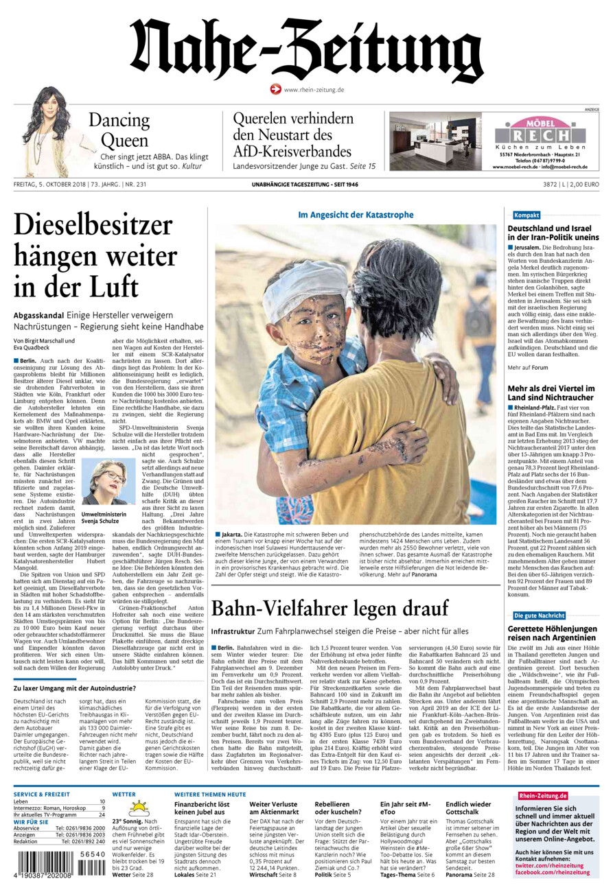 Nahe-Zeitung vom Freitag, 05.10.2018