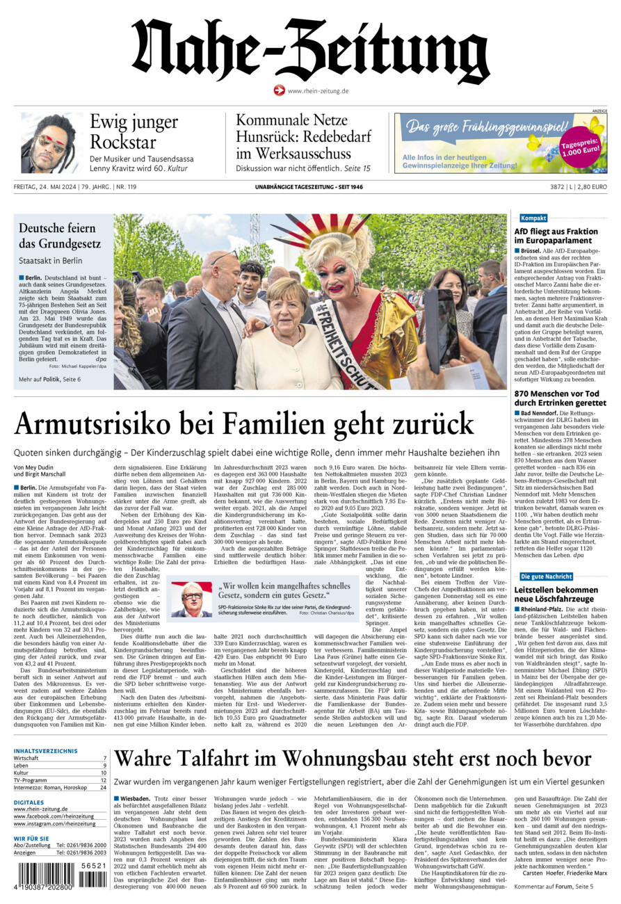 Nahe-Zeitung vom Freitag, 24.05.2024