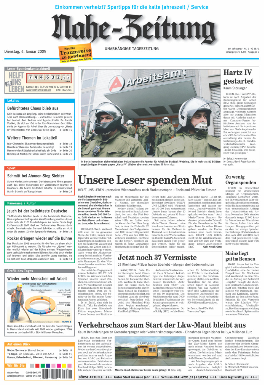 Nahe-Zeitung vom Dienstag, 04.01.2005