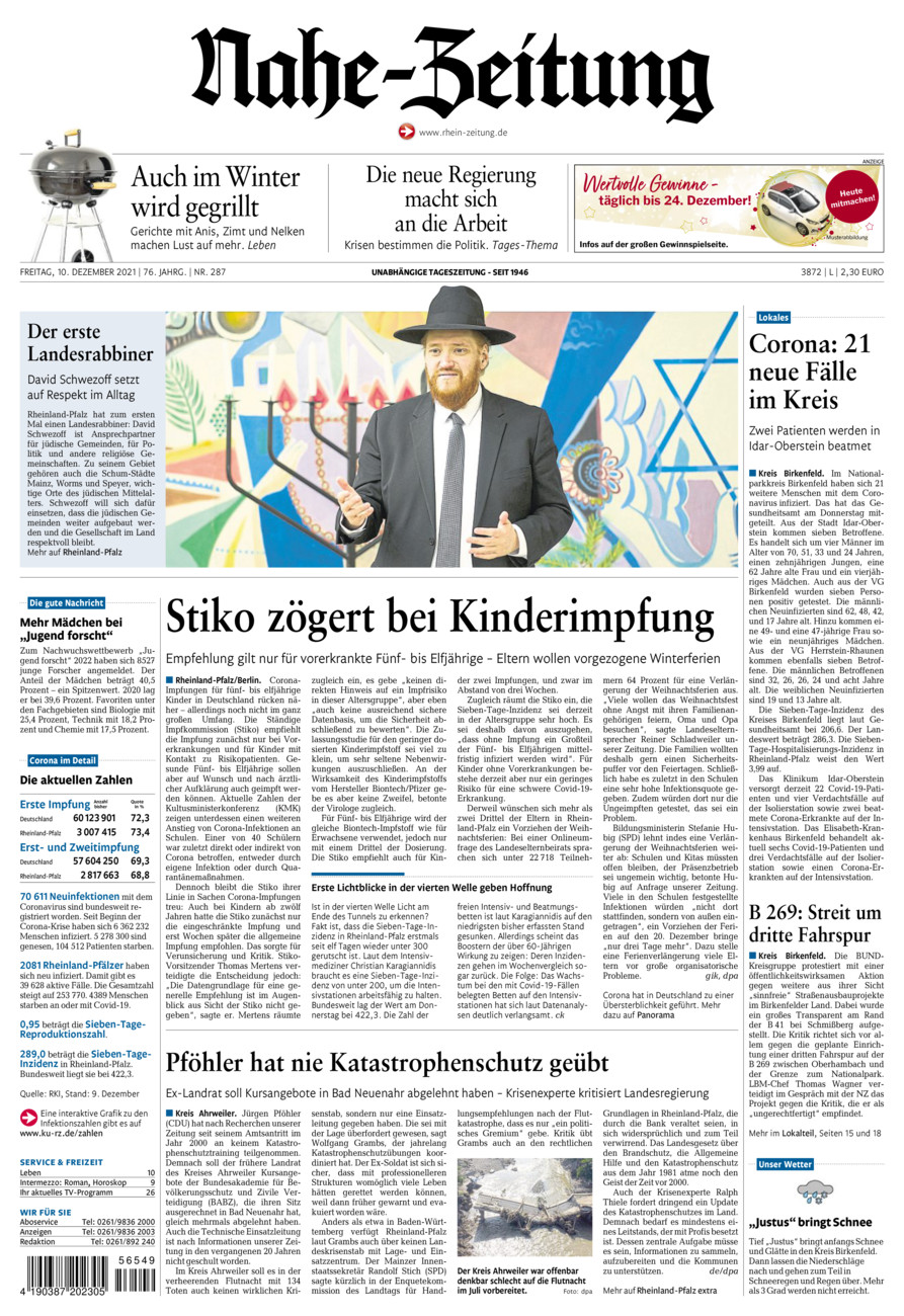 Nahe-Zeitung vom Freitag, 10.12.2021