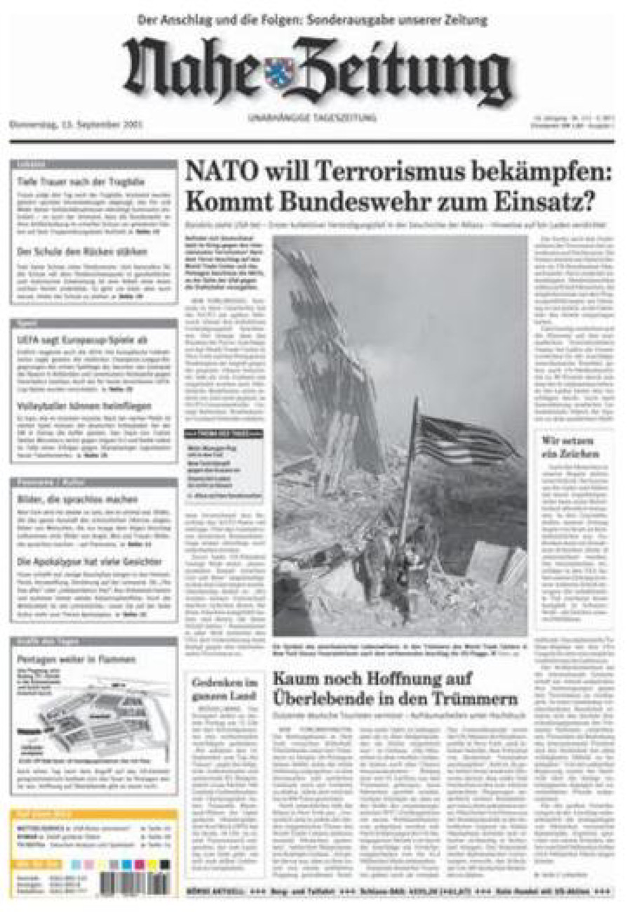 Nahe-Zeitung vom Donnerstag, 13.09.2001