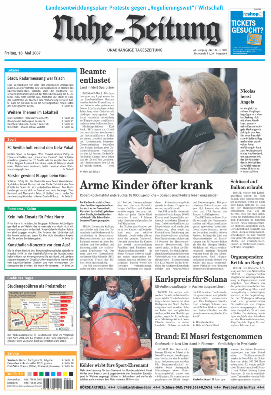 Nahe-Zeitung vom Freitag, 18.05.2007