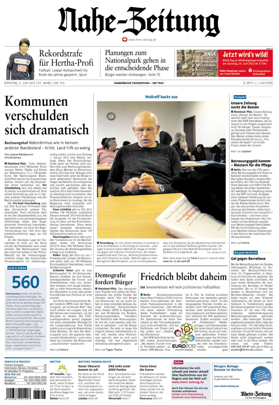 Nahe-Zeitung vom Dienstag, 05.06.2012