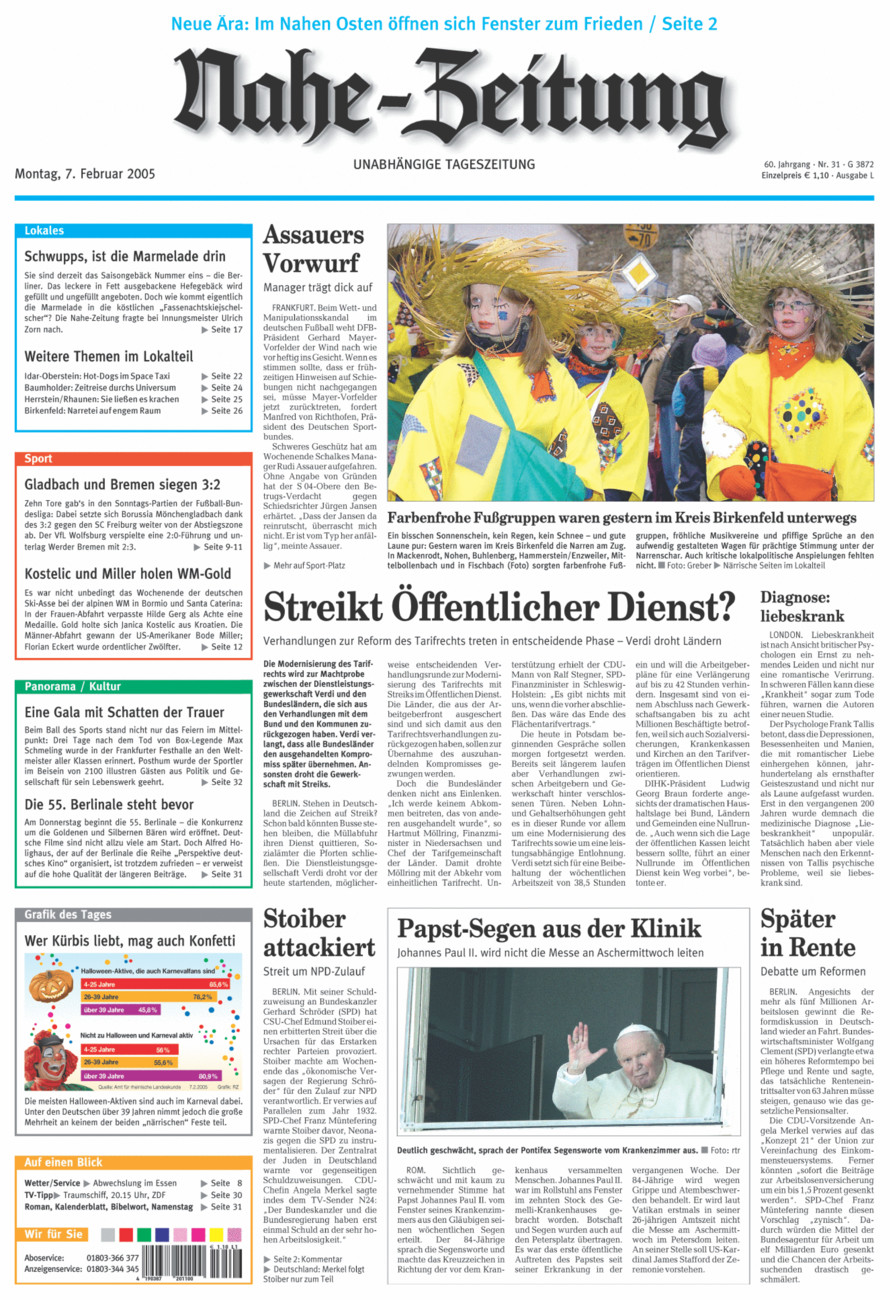 Nahe-Zeitung vom Montag, 07.02.2005