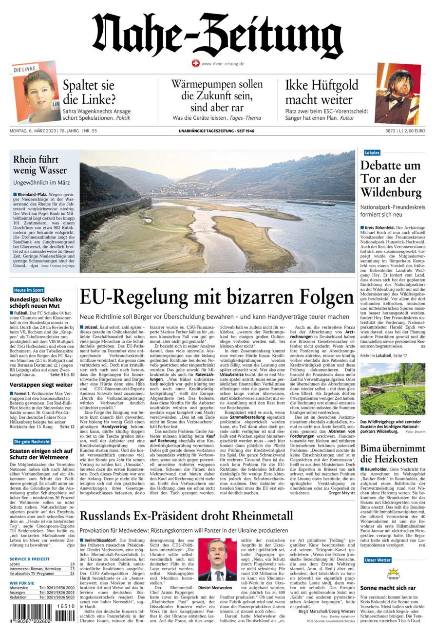 Nahe-Zeitung vom Montag, 06.03.2023