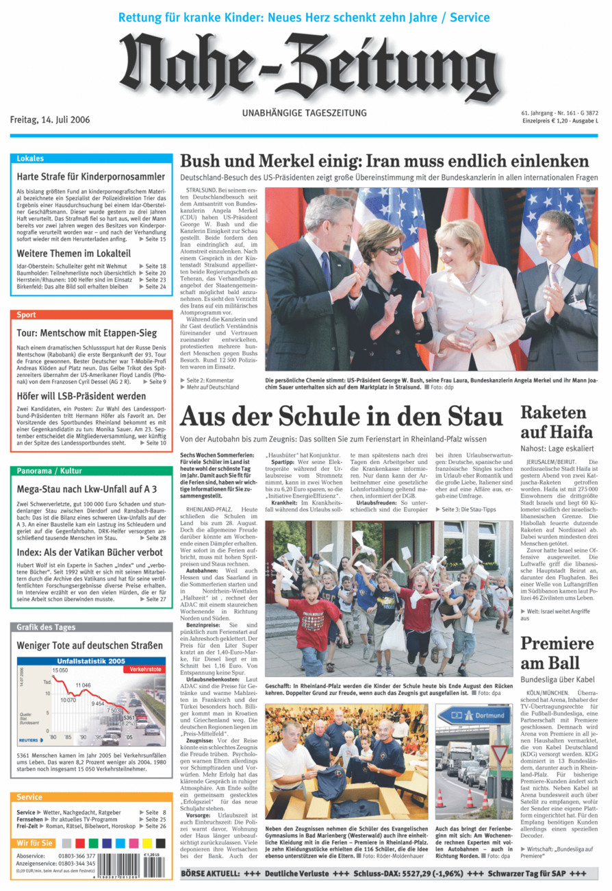 Nahe-Zeitung vom Freitag, 14.07.2006