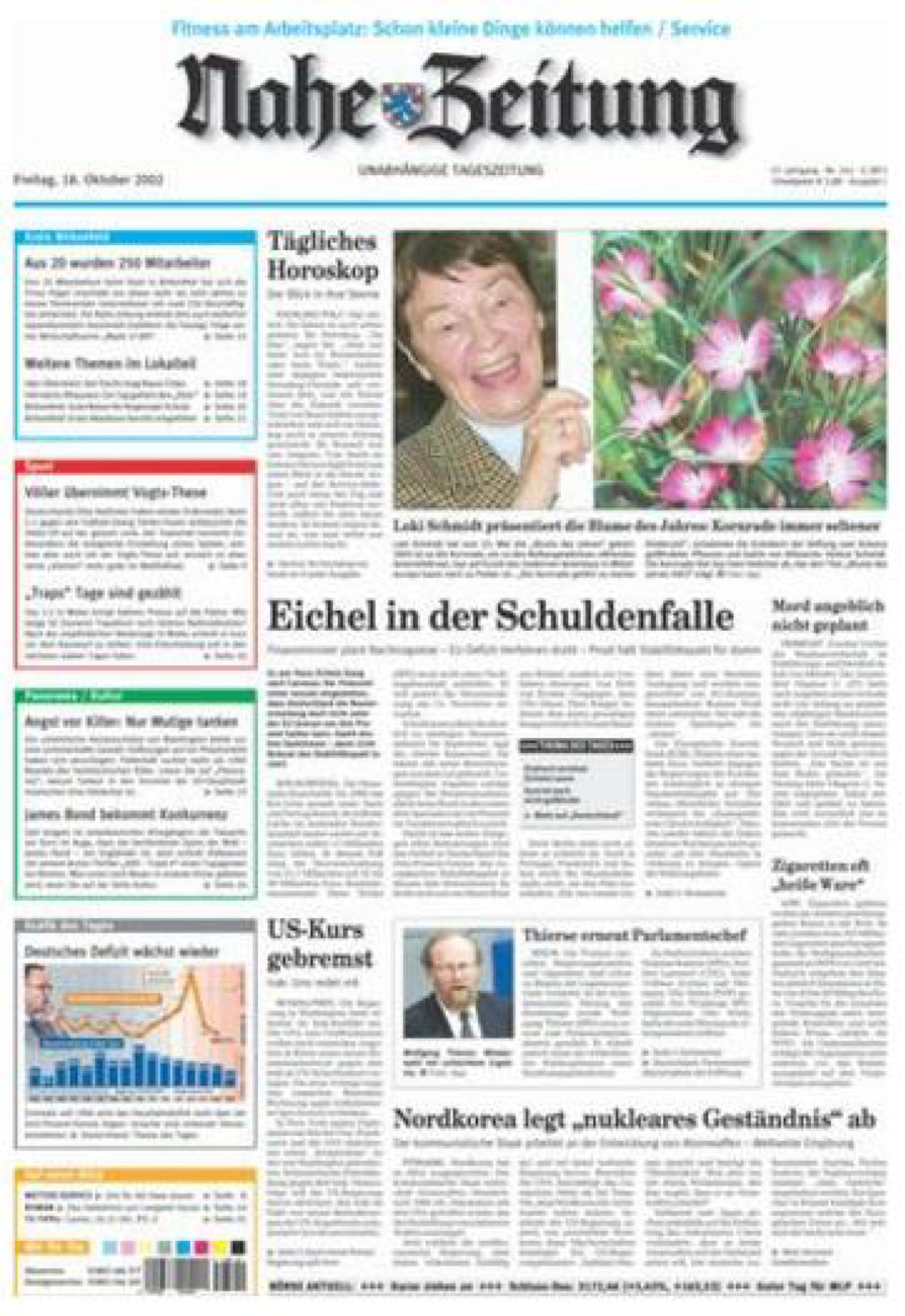 Nahe-Zeitung vom Freitag, 18.10.2002