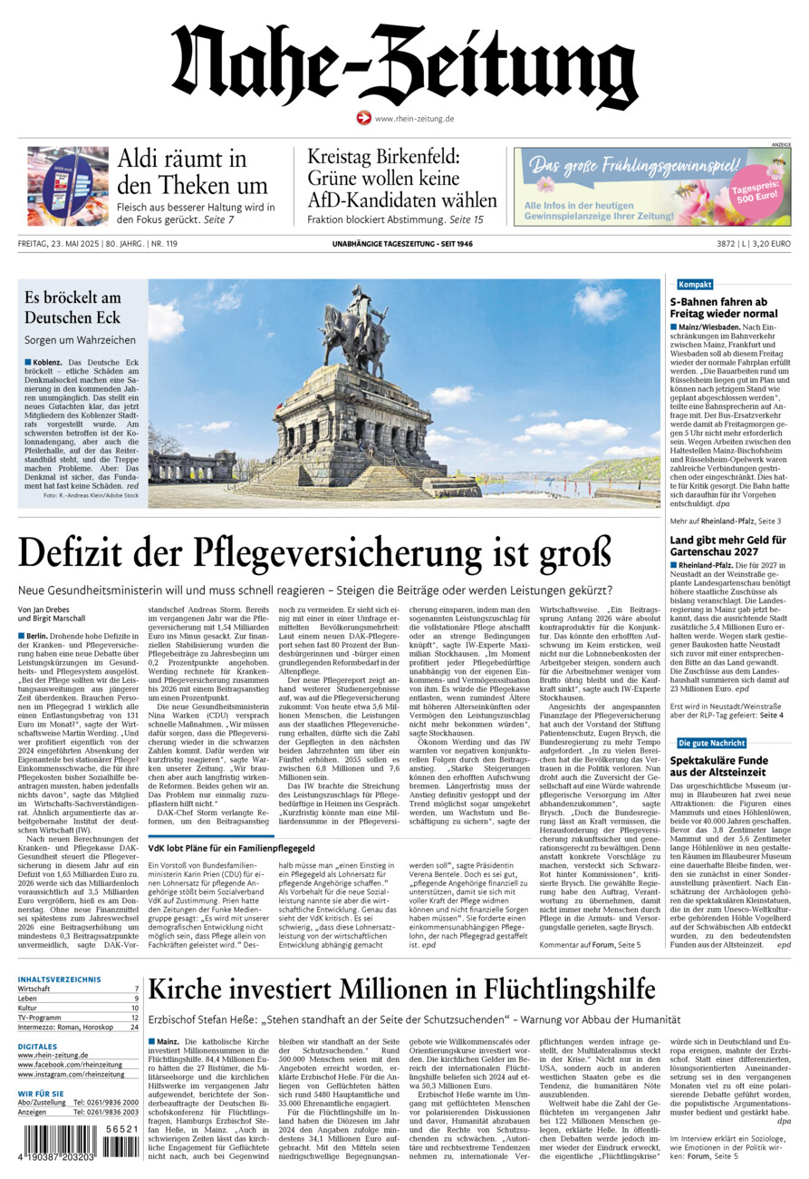 Nahe-Zeitung vom Freitag, 23.05.2025