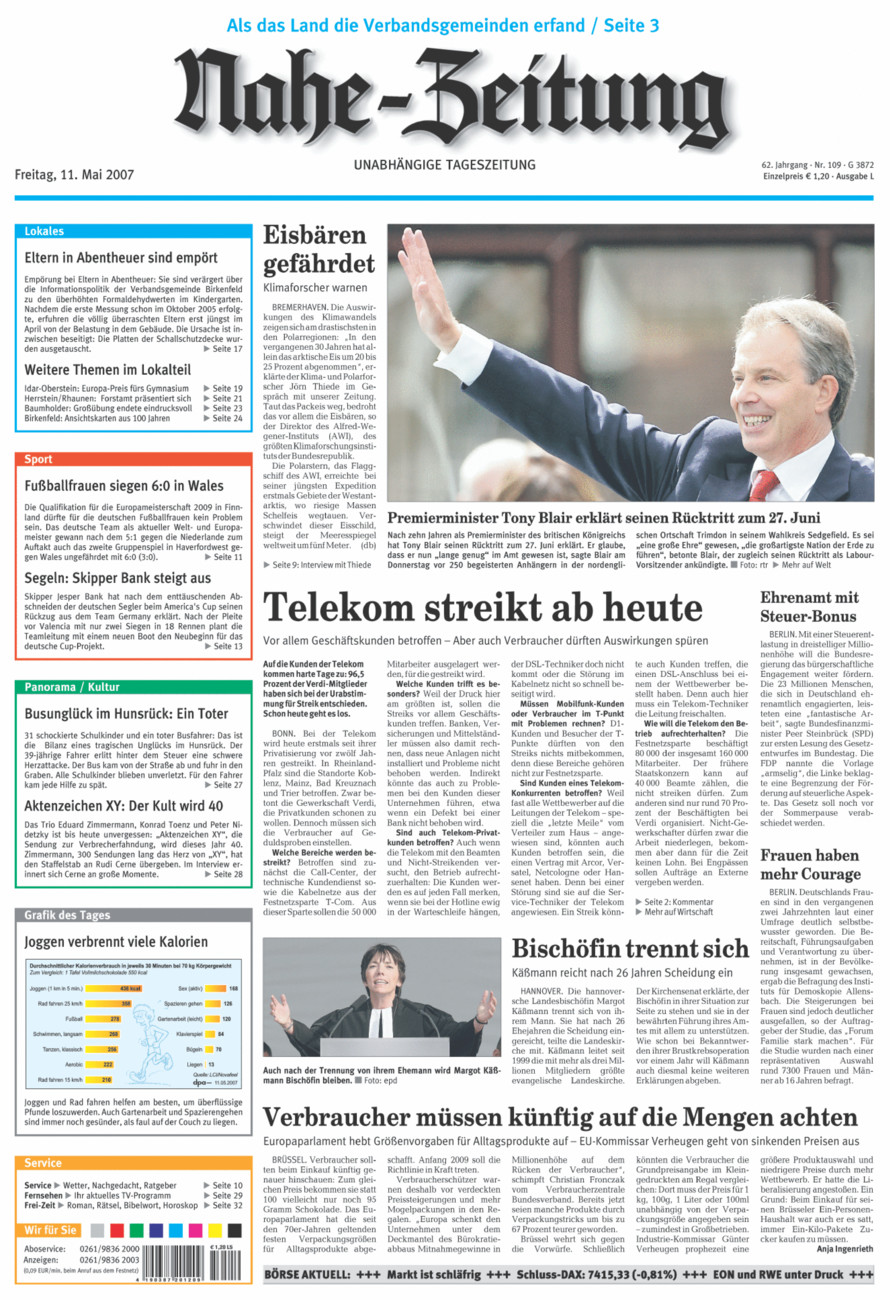 Nahe-Zeitung vom Freitag, 11.05.2007