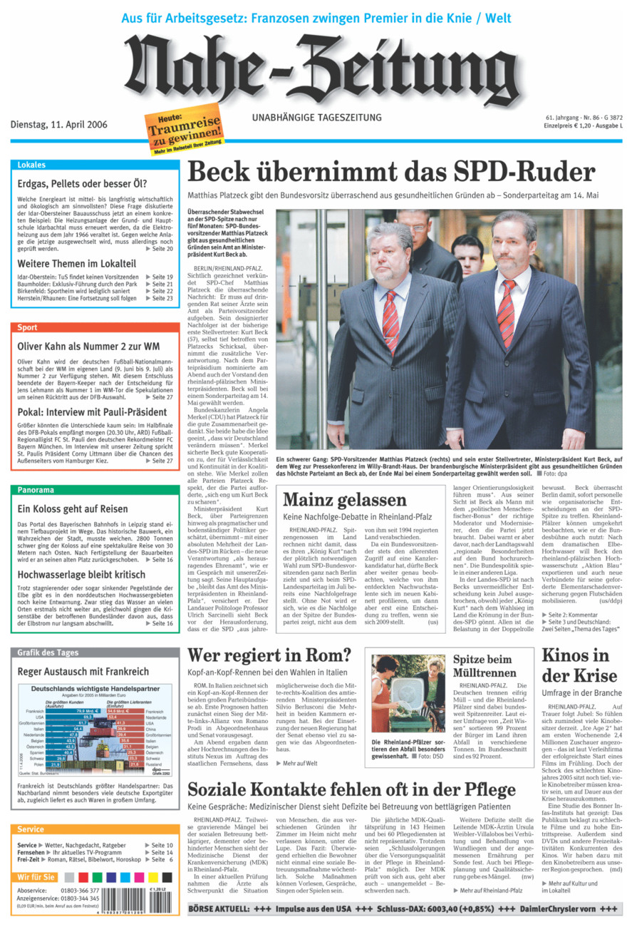 Nahe-Zeitung vom Dienstag, 11.04.2006