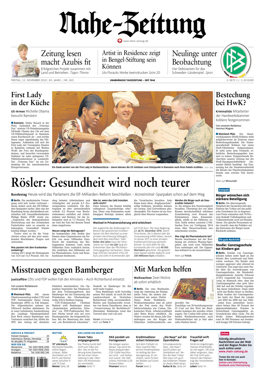 Nahe-Zeitung vom Freitag, 12.11.2010