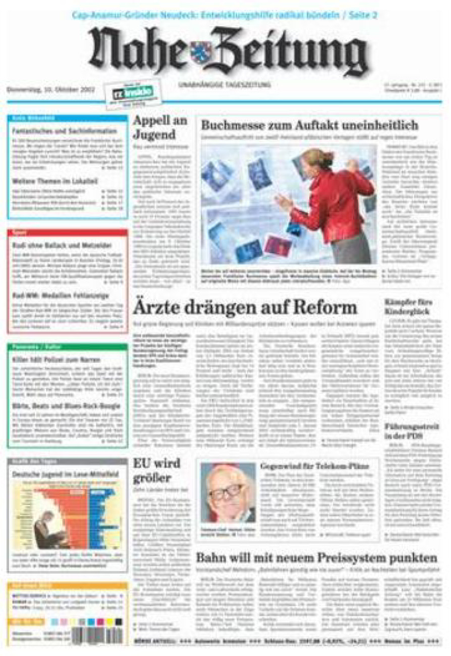Nahe-Zeitung vom Donnerstag, 10.10.2002