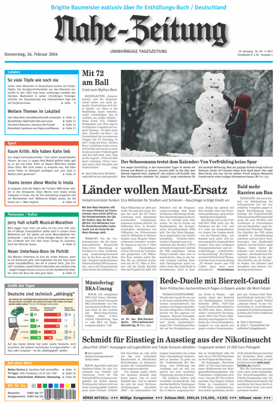 Nahe-Zeitung vom Donnerstag, 26.02.2004