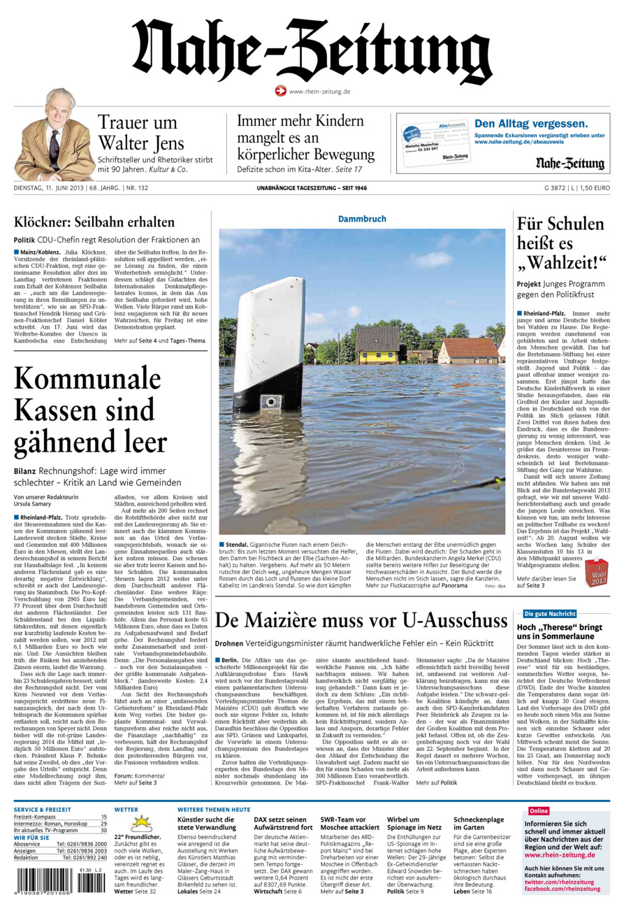 Nahe-Zeitung vom Dienstag, 11.06.2013