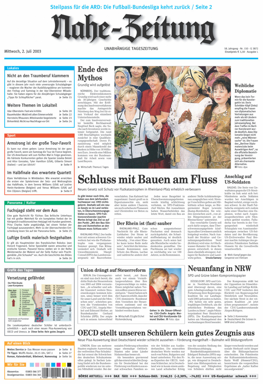 Nahe-Zeitung vom Mittwoch, 02.07.2003