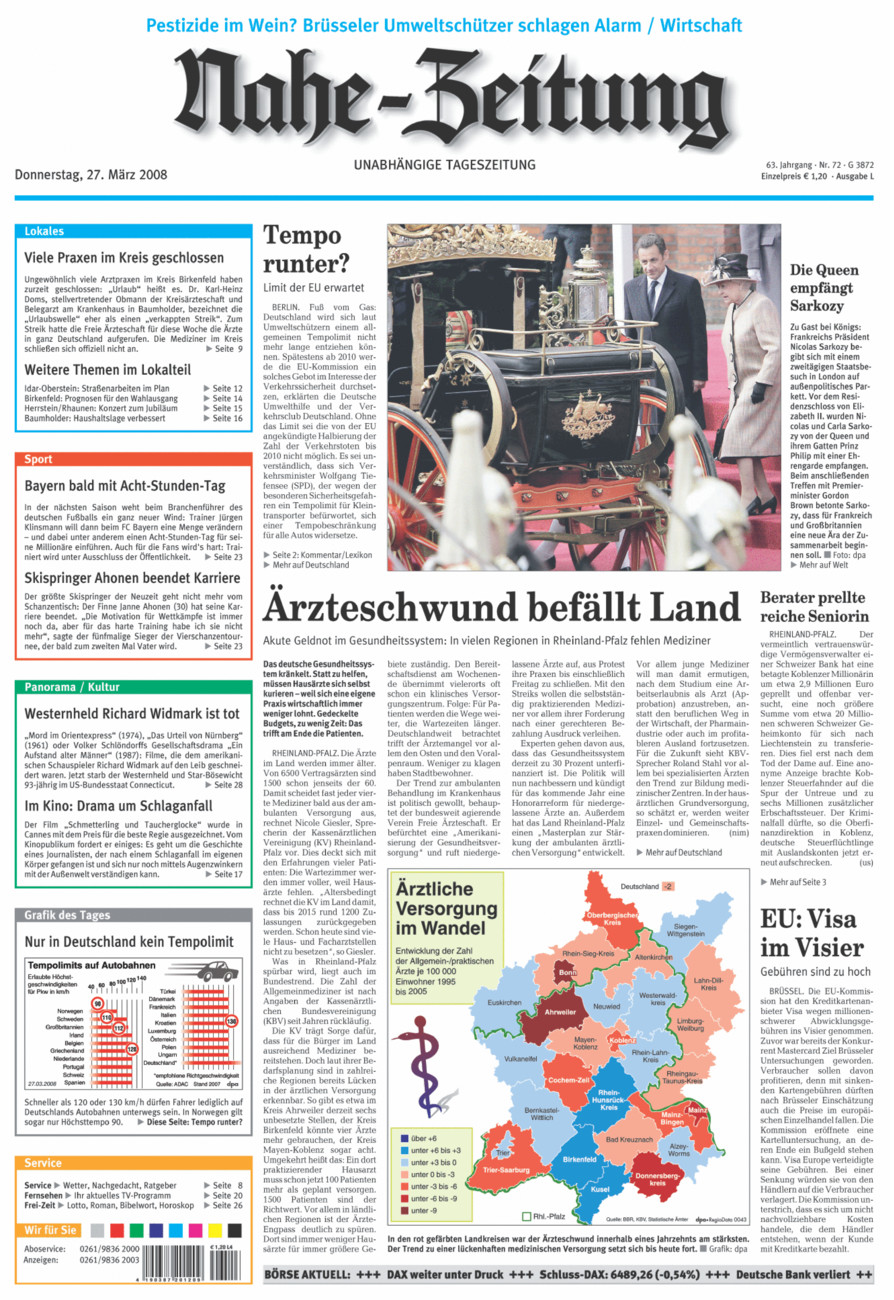 Nahe-Zeitung vom Donnerstag, 27.03.2008