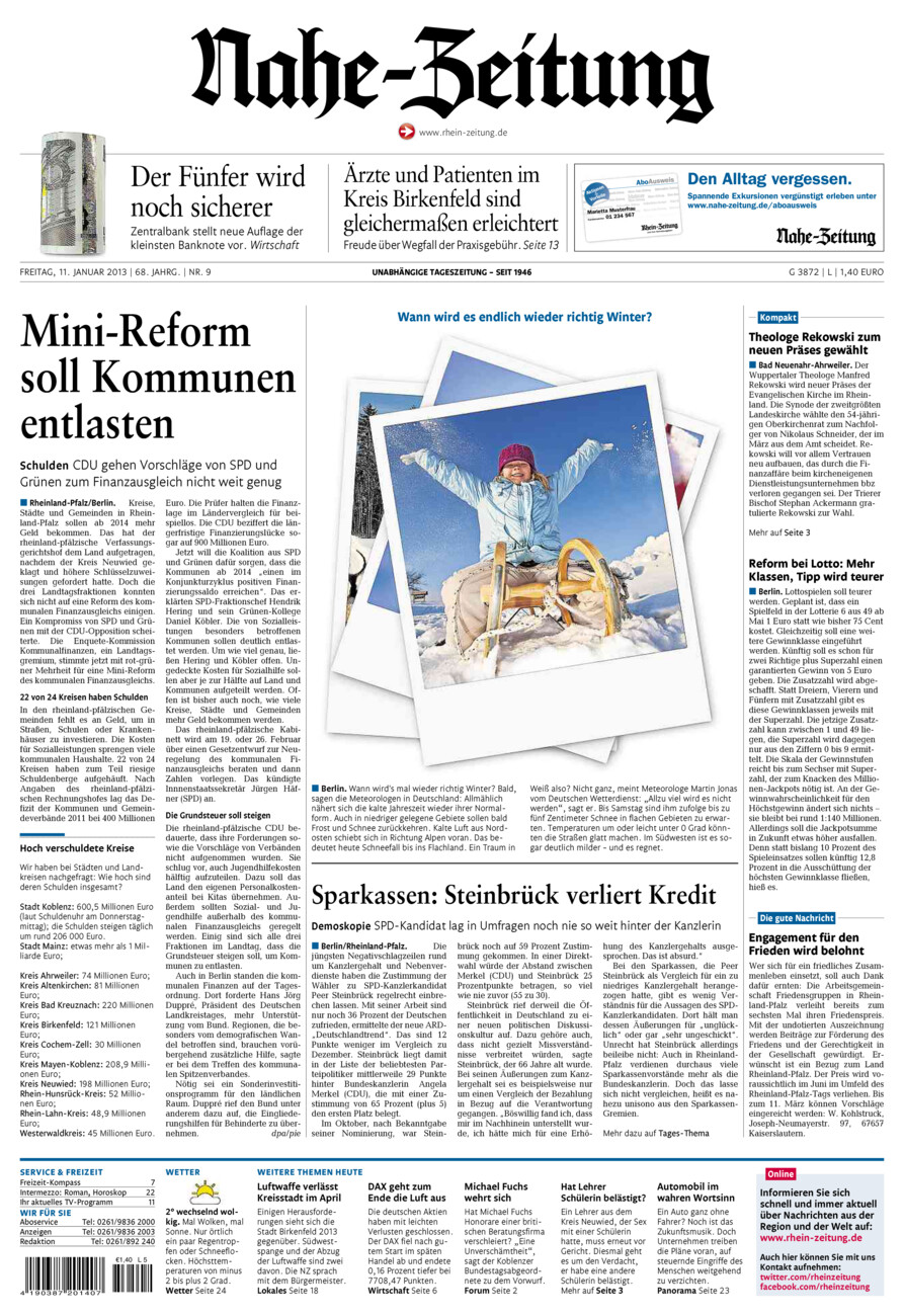 Nahe-Zeitung vom Freitag, 11.01.2013