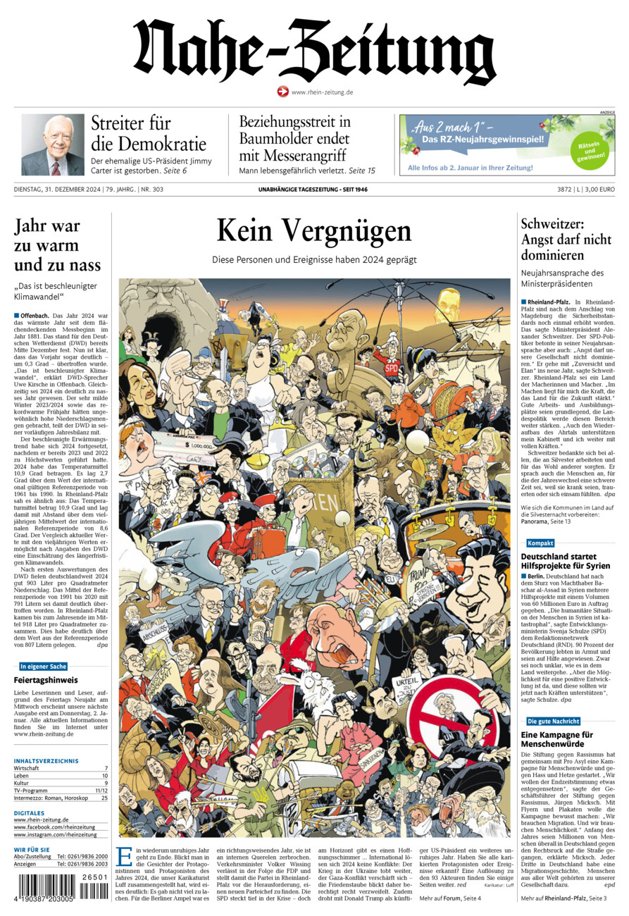 Nahe-Zeitung vom Dienstag, 31.12.2024