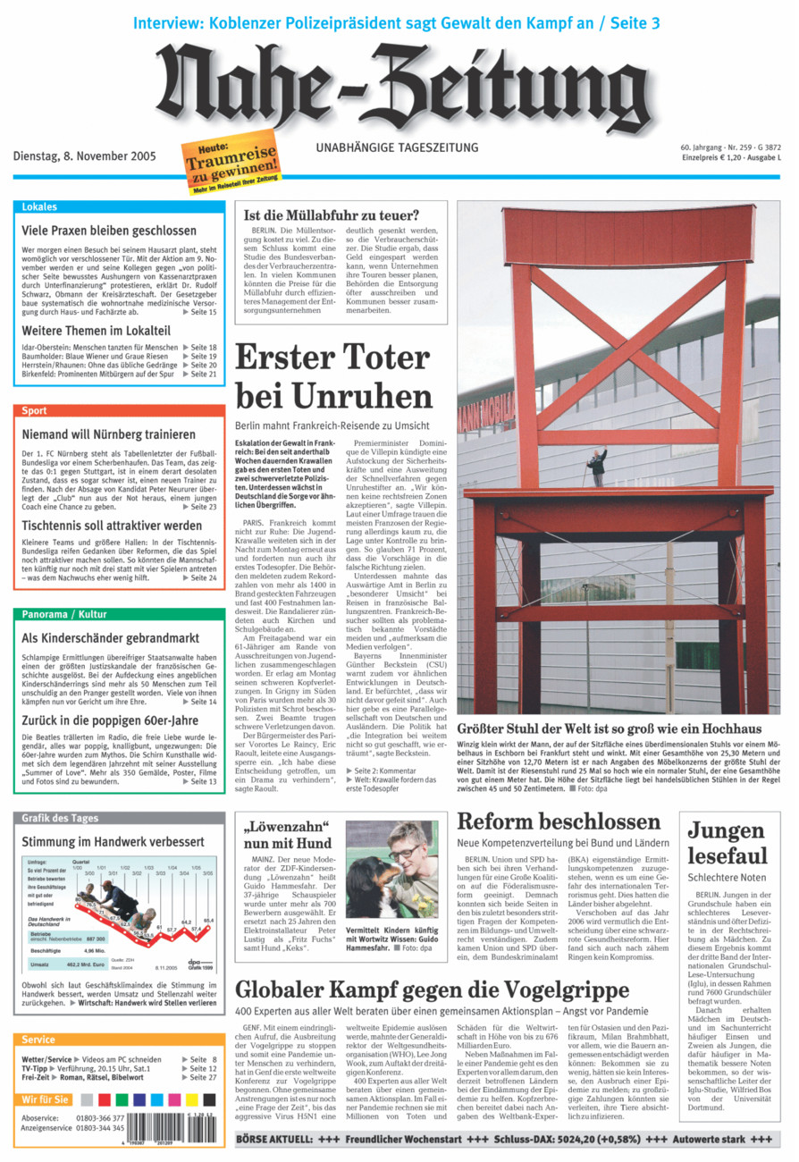 Nahe-Zeitung vom Dienstag, 08.11.2005