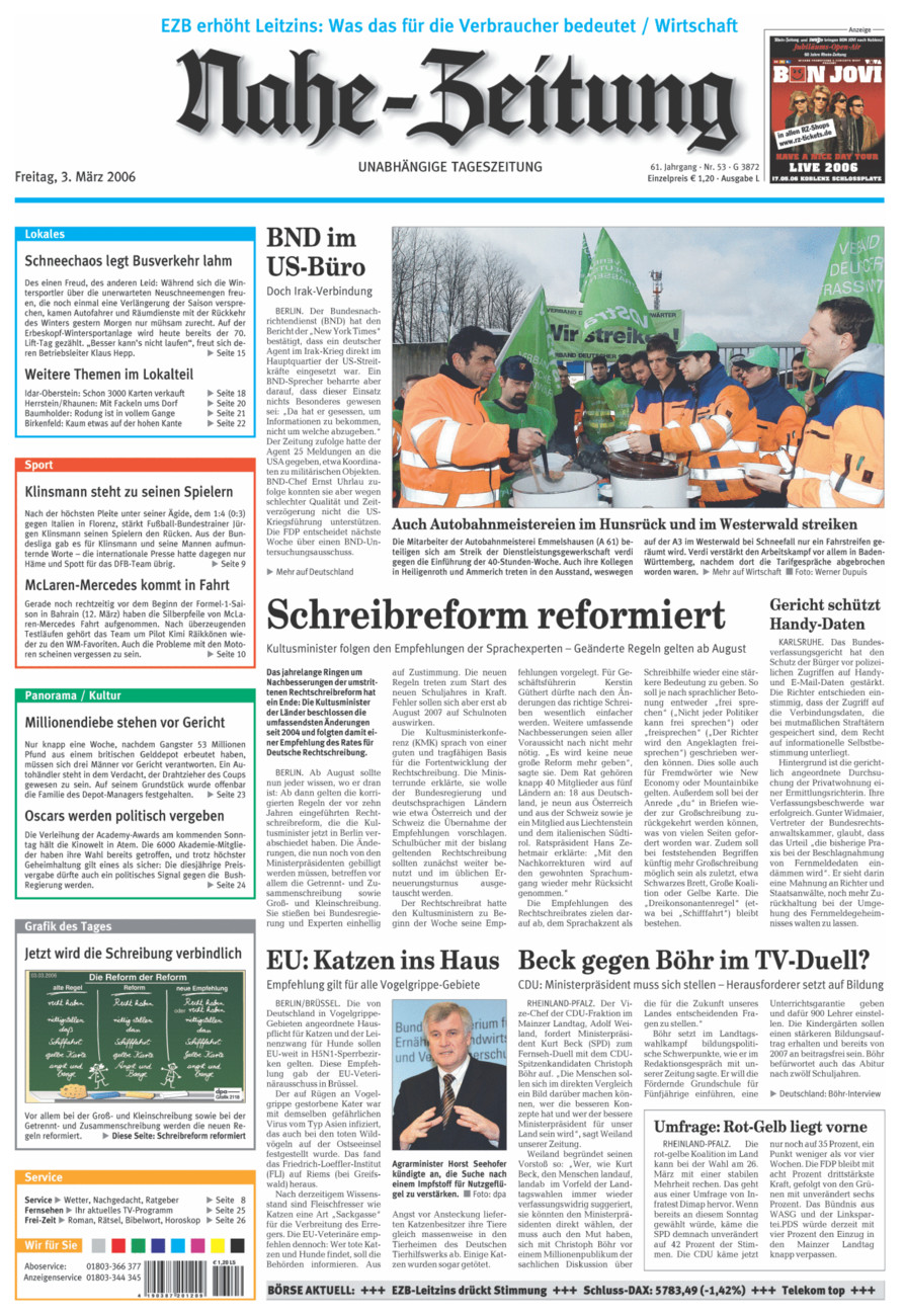 Nahe-Zeitung vom Freitag, 03.03.2006