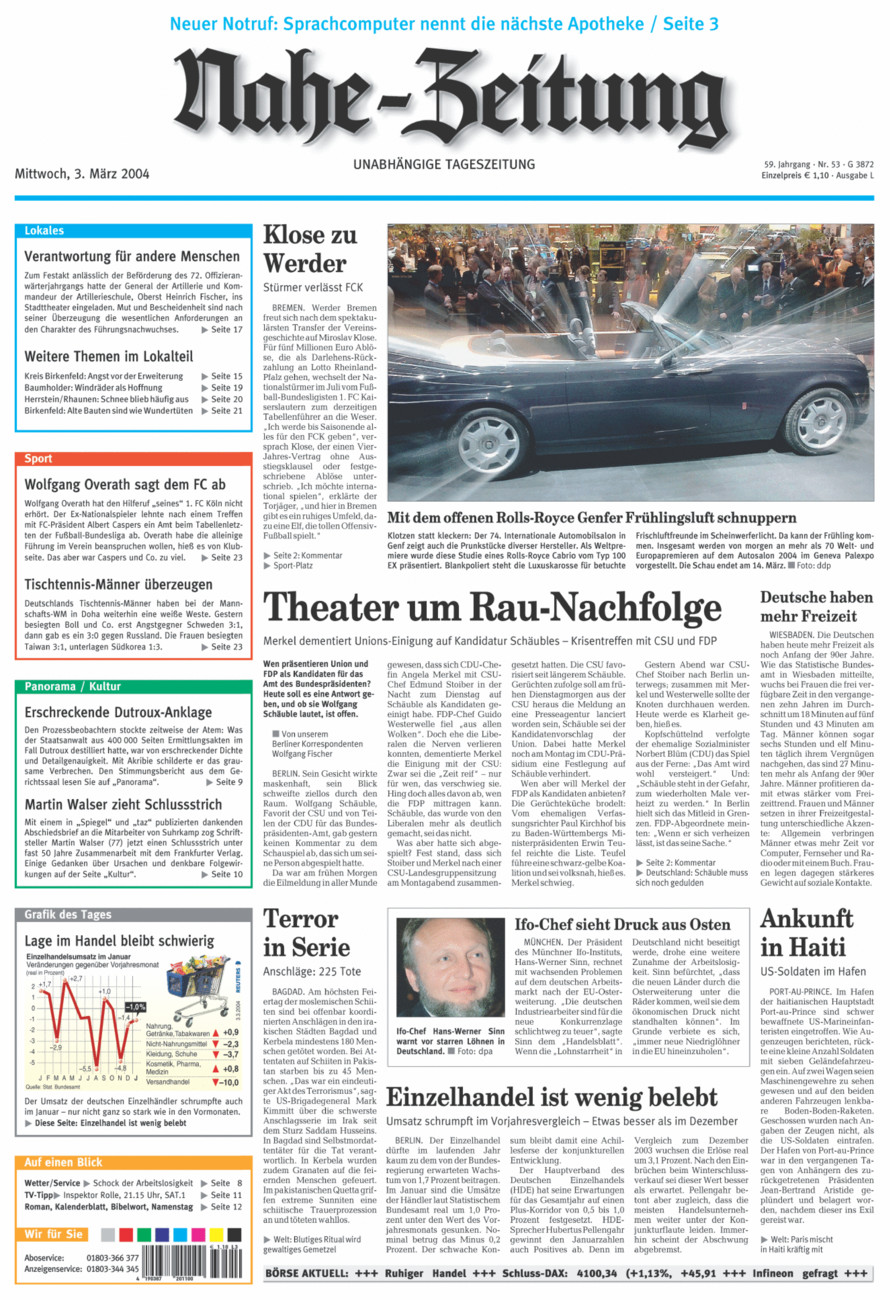 Nahe-Zeitung vom Mittwoch, 03.03.2004