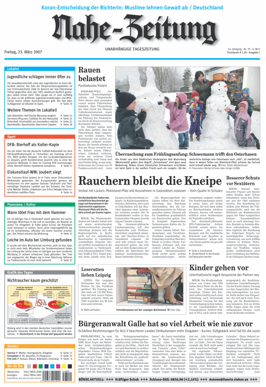 Nahe-Zeitung vom Freitag, 23.03.2007