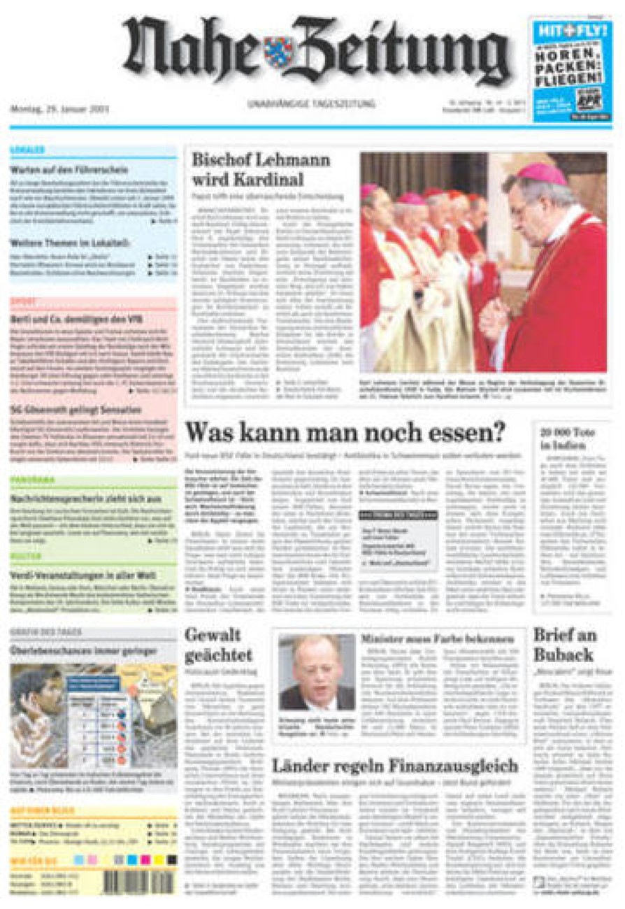 Nahe-Zeitung vom Montag, 29.01.2001