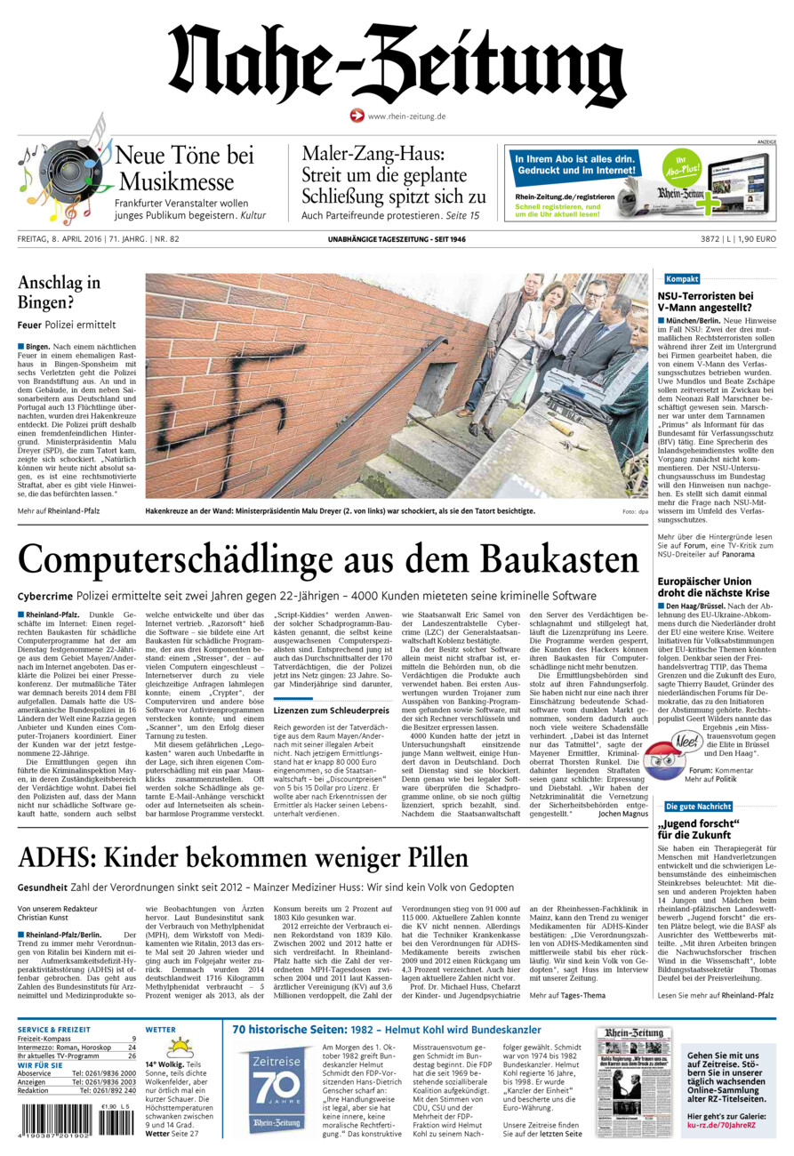 Nahe-Zeitung vom Freitag, 08.04.2016