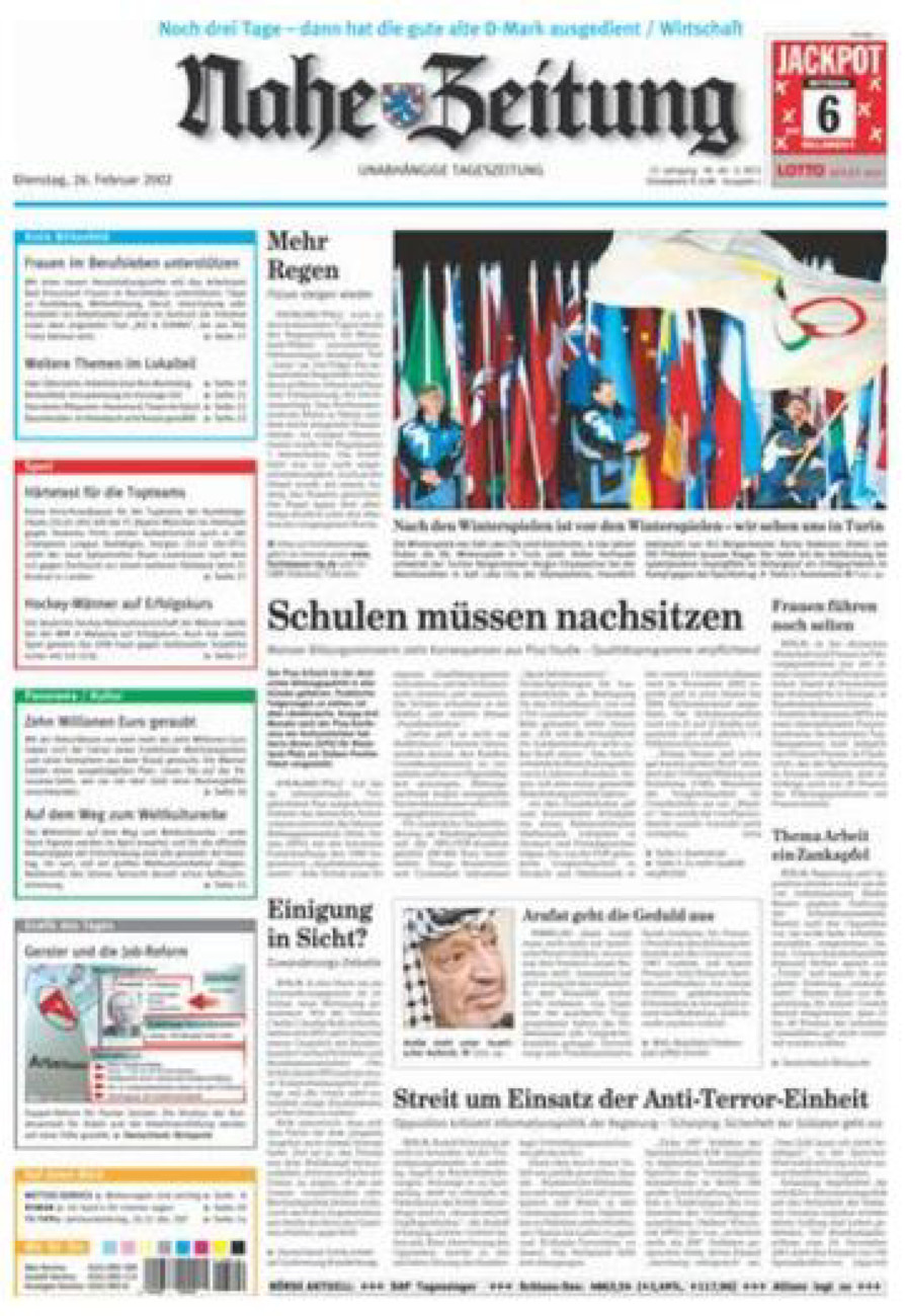 Nahe-Zeitung vom Dienstag, 26.02.2002