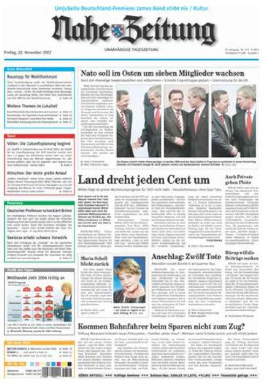 Nahe-Zeitung vom Freitag, 22.11.2002