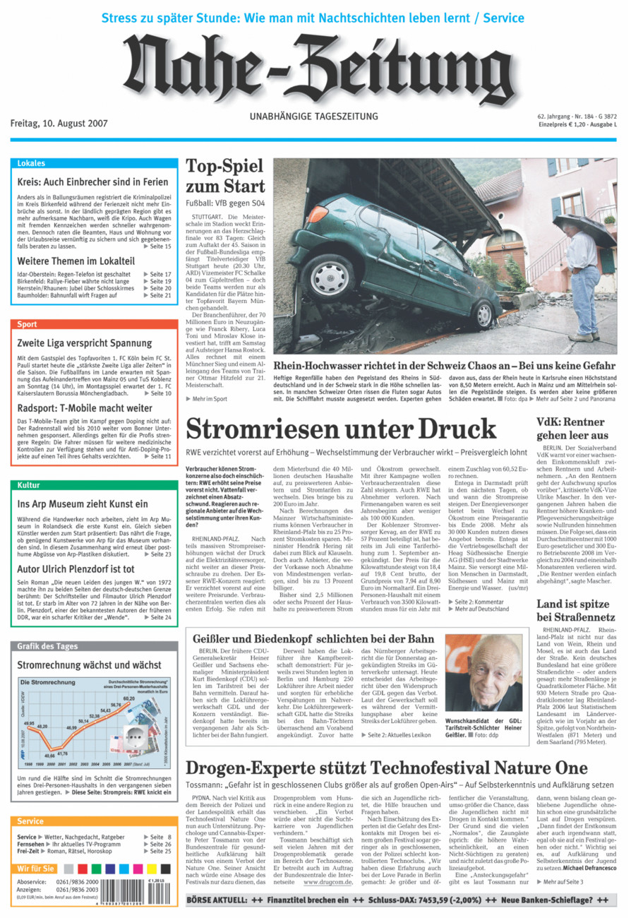 Nahe-Zeitung vom Freitag, 10.08.2007