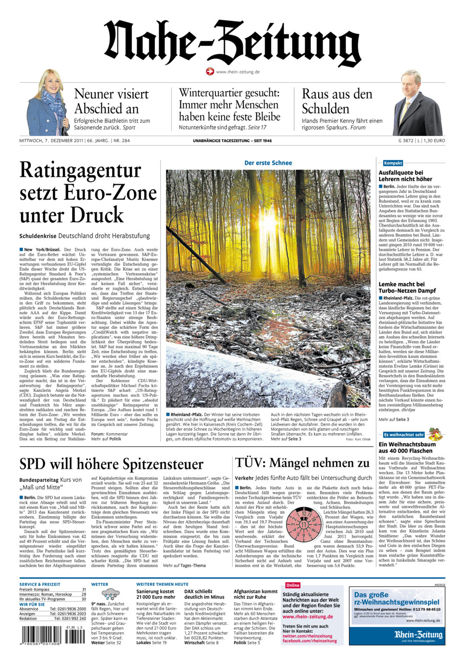 Nahe-Zeitung vom Mittwoch, 07.12.2011