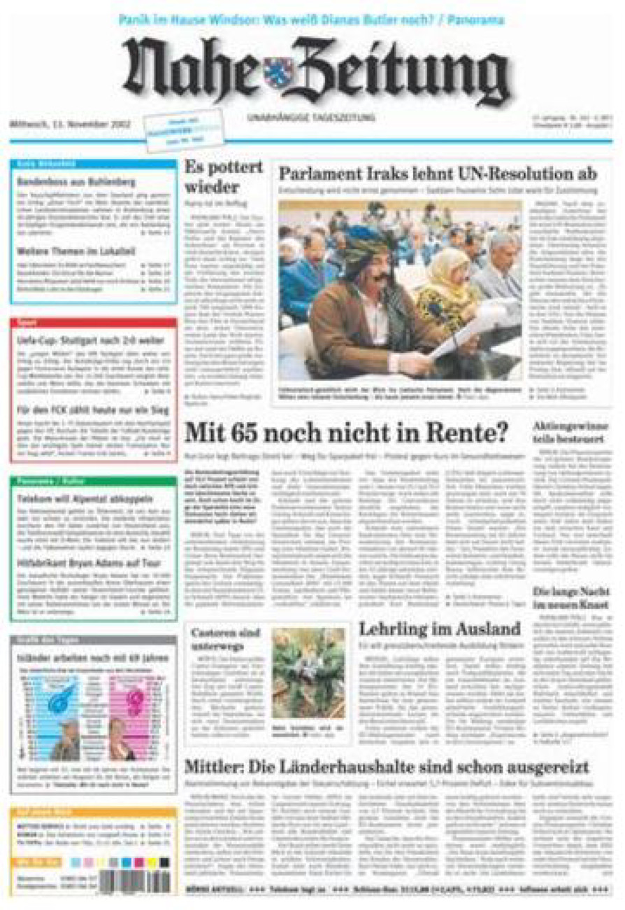 Nahe-Zeitung vom Mittwoch, 13.11.2002