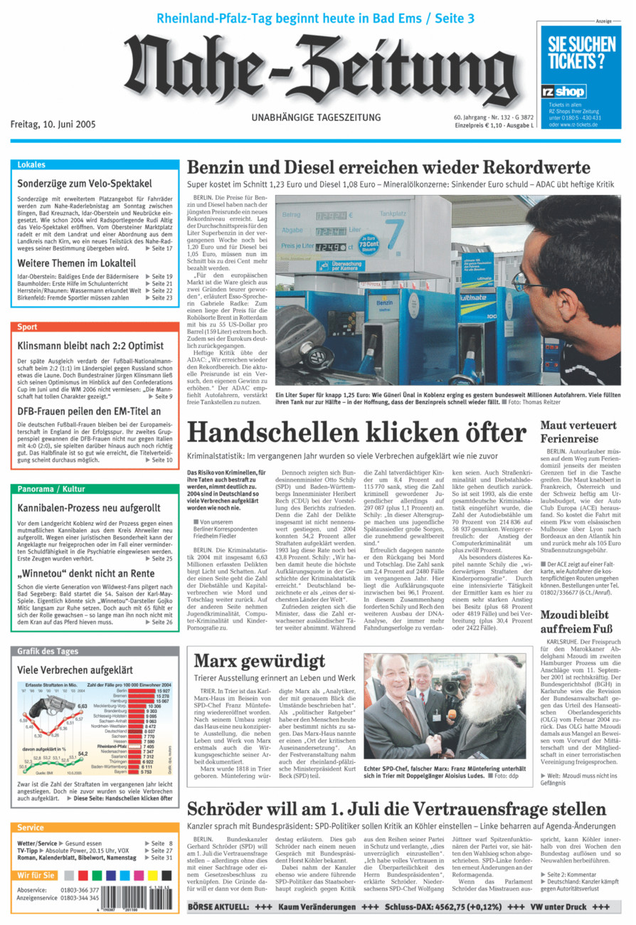 Nahe-Zeitung vom Freitag, 10.06.2005
