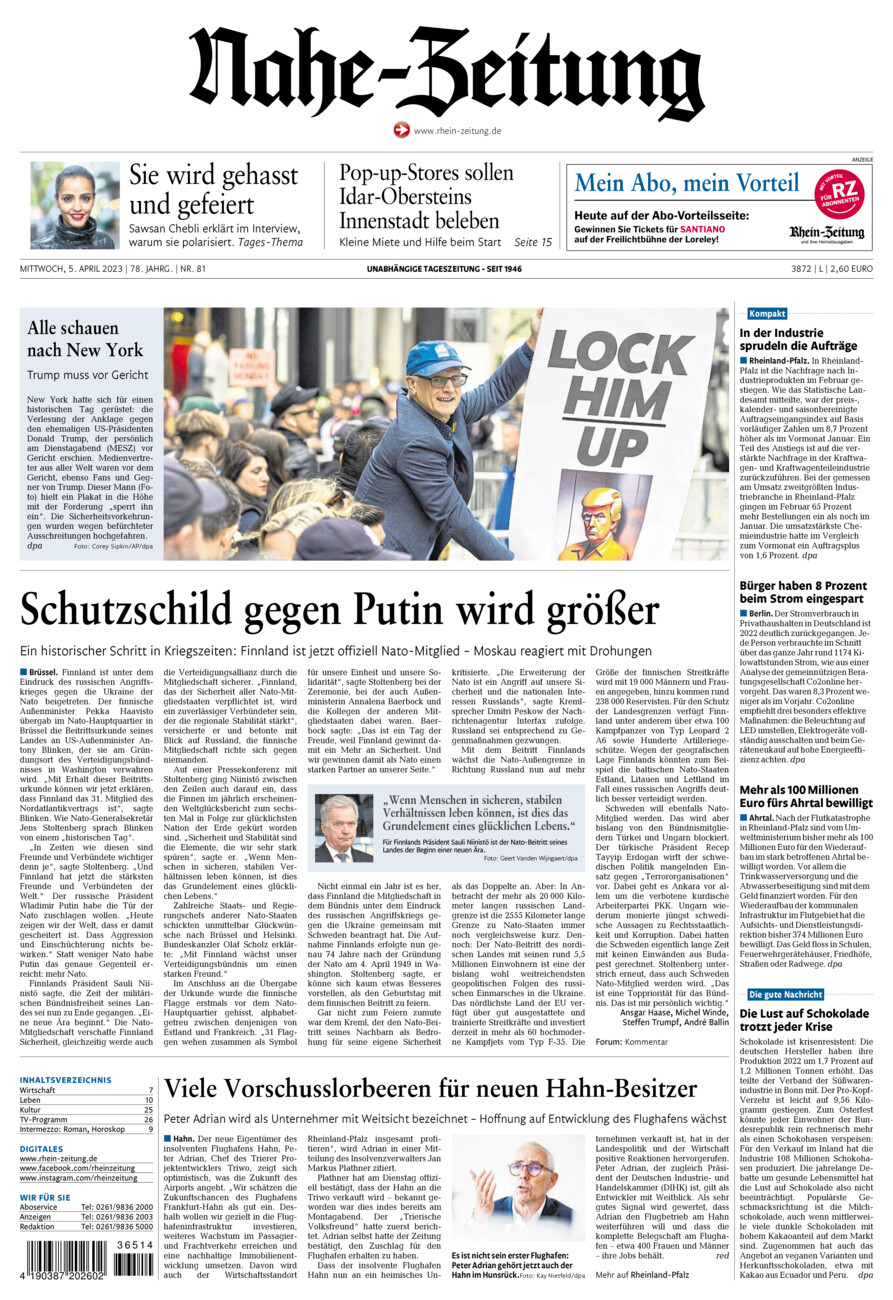 Nahe-Zeitung vom Mittwoch, 05.04.2023