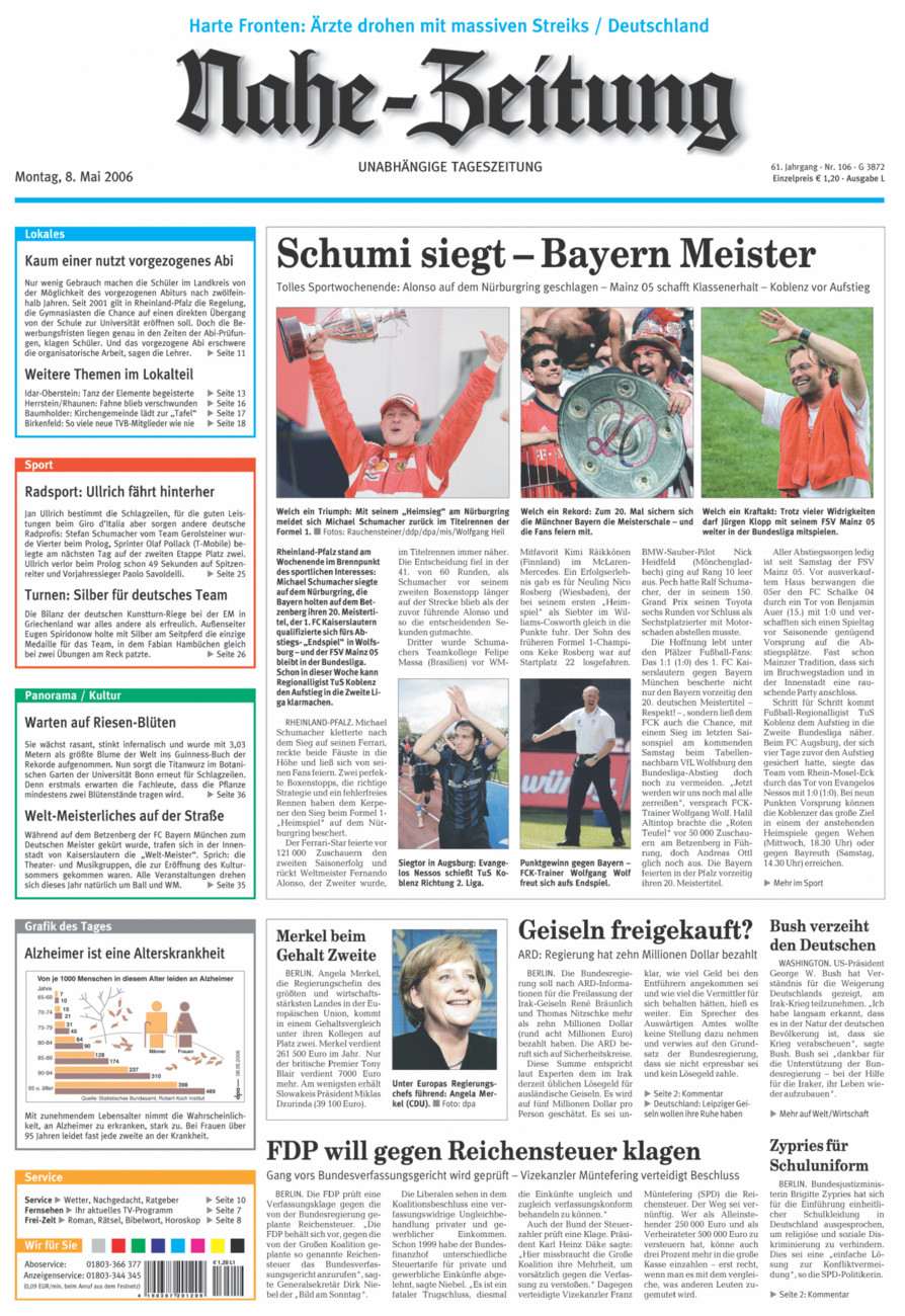 Nahe-Zeitung vom Montag, 08.05.2006