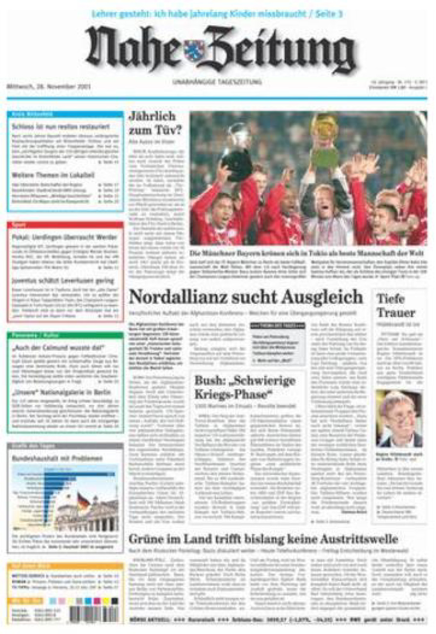 Nahe-Zeitung vom Mittwoch, 28.11.2001